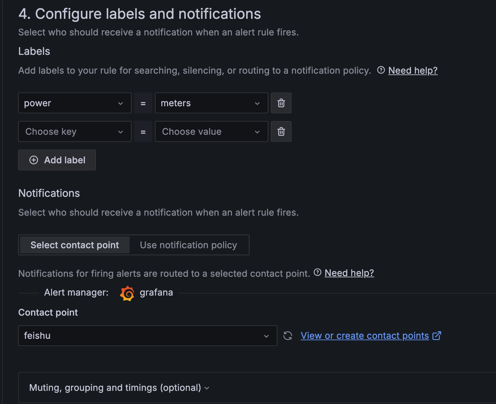 TDengine Database Grafana plugin Alert Labels and Notifications