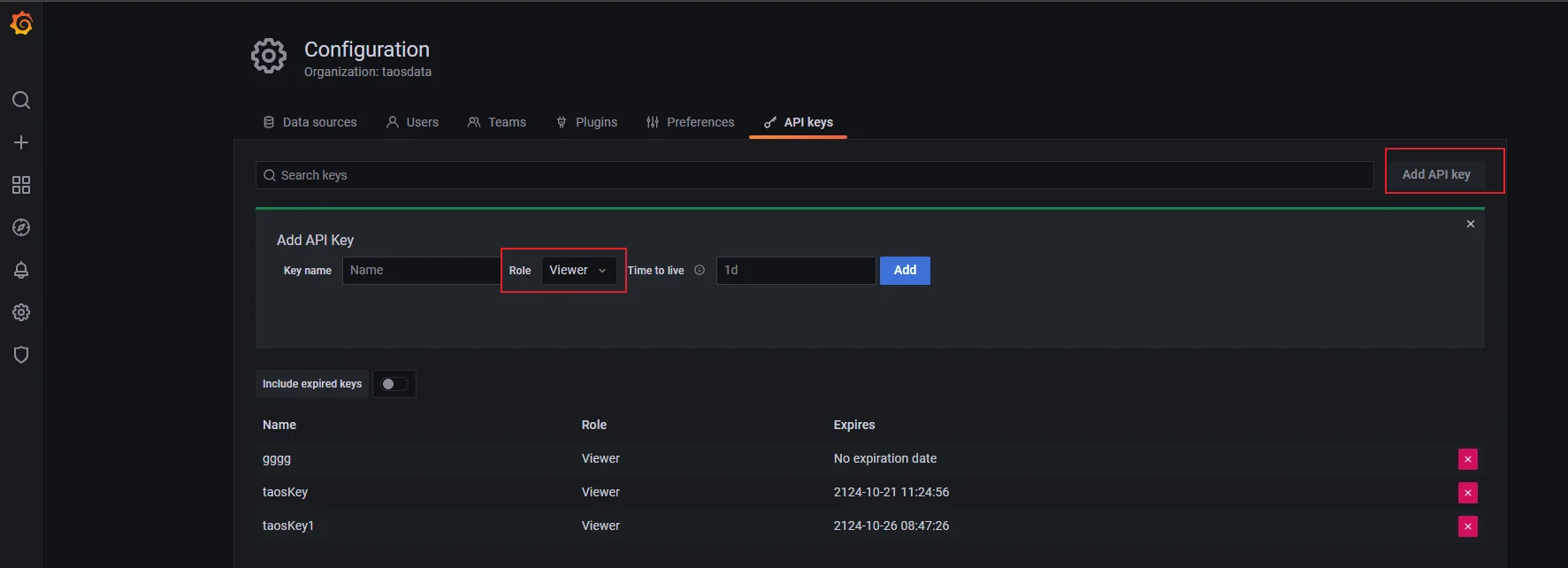 获取 grafana apikey