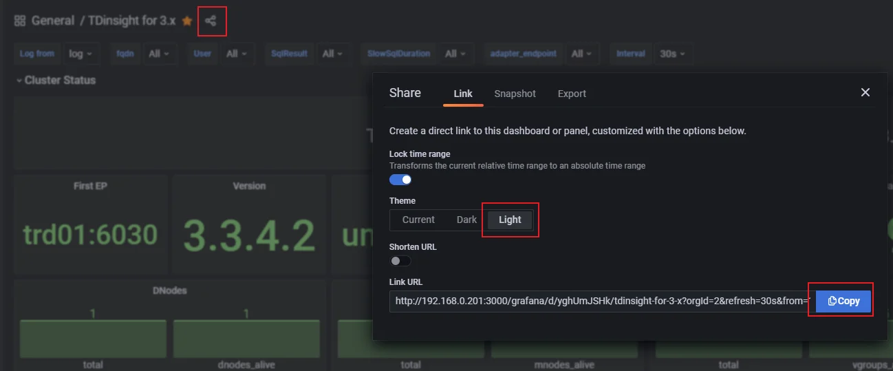 获取 grafana dashboard