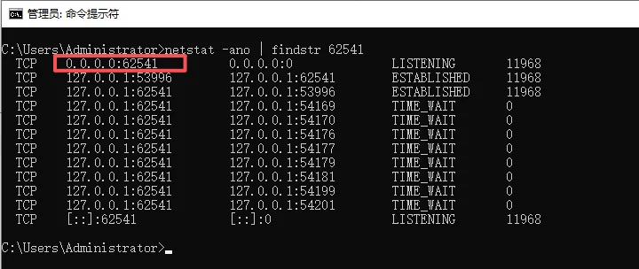 netstat 验证监听地址